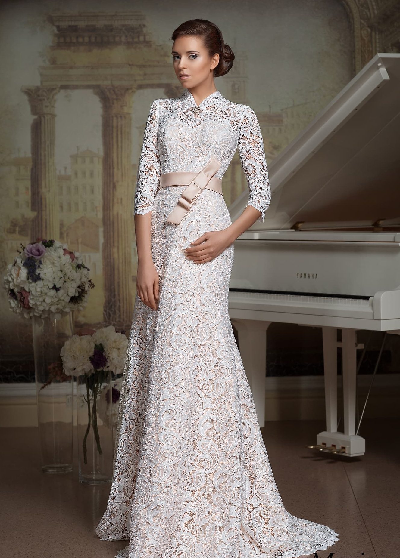 Wedding dress with flared skirt