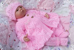 pink suit for girls knitted