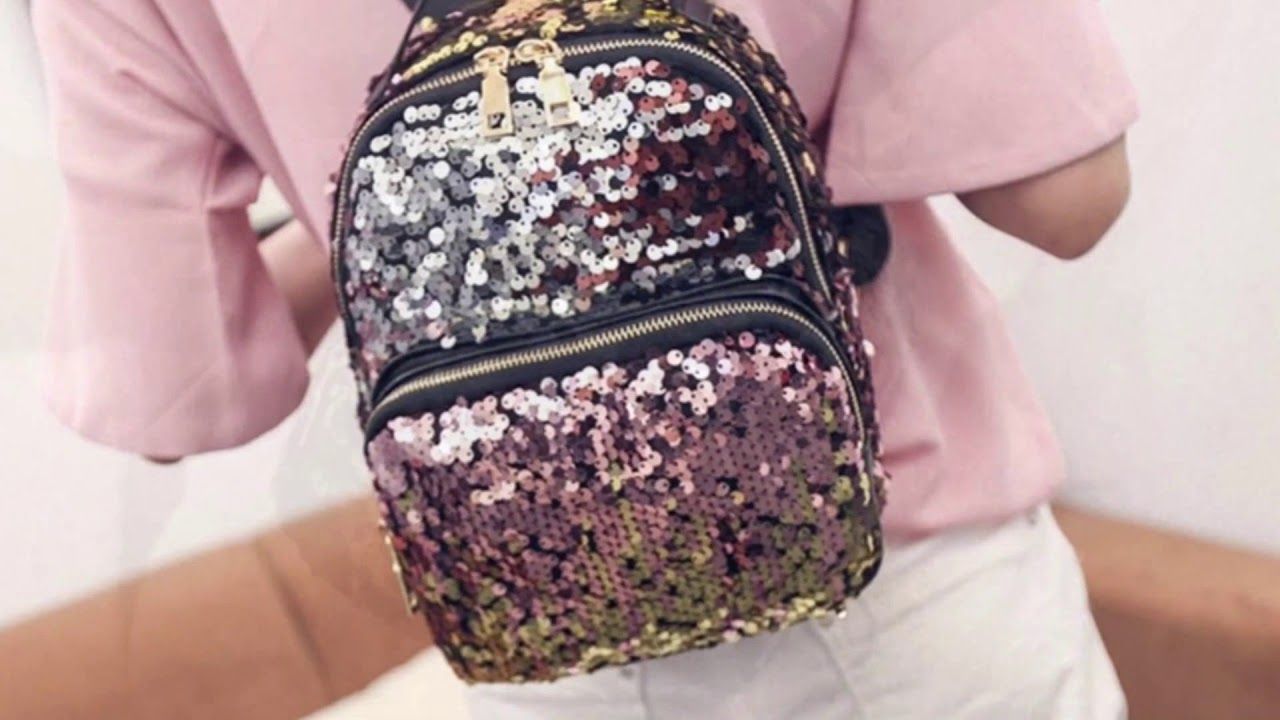 Backpack with sequins