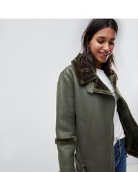 girl wearing a sheepskin coat