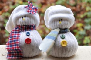 DIY snowman from a stocking