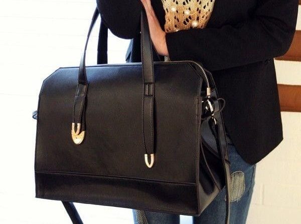 Sac en cuir noir