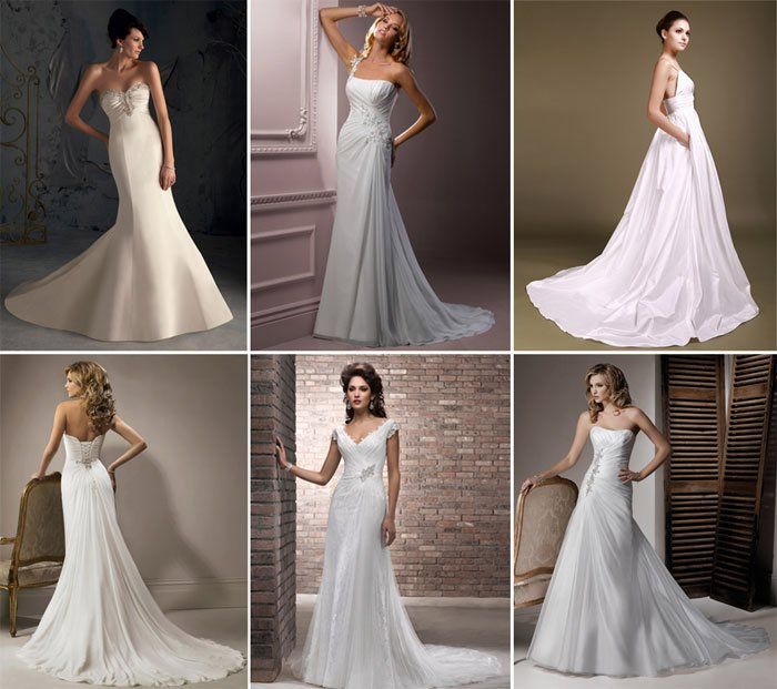 Wedding dresses of different shapes