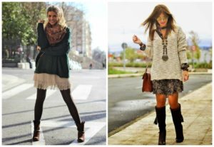 Bilder - Pullover mit Kleid