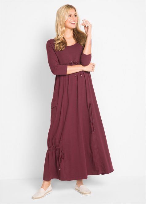 rochie maxi tricotata burgundy