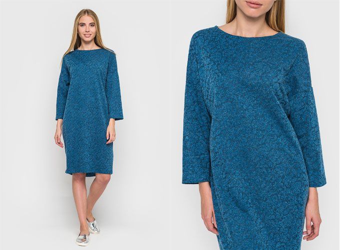 Blue knitted dress