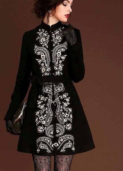 Black dress with embroidery