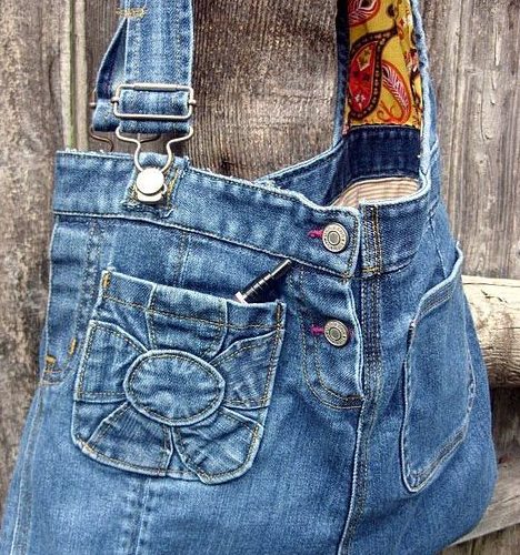 Denimtaske med knapper