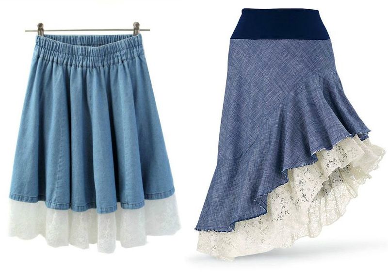 Frills, flounces on the skirt