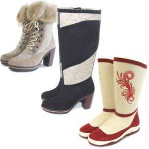 Botas de feltro diferentes