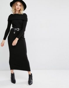 qué llevar con un vestido negro de invierno