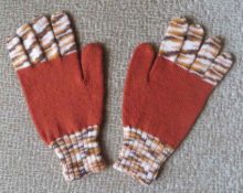 gloves on knitting machine