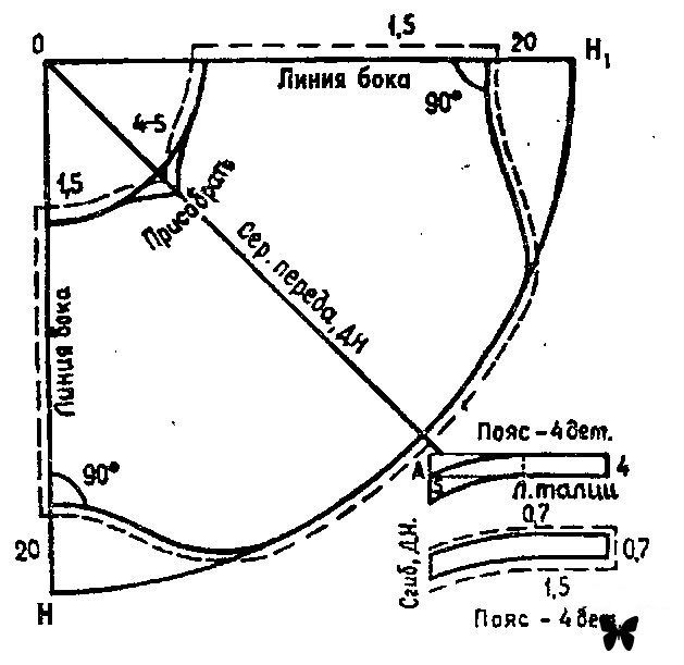 Half-sun skirt