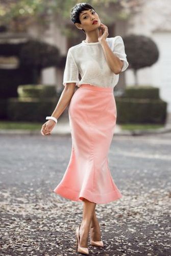 Pink godet skirt 