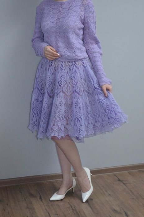 Jupe mohair lilas