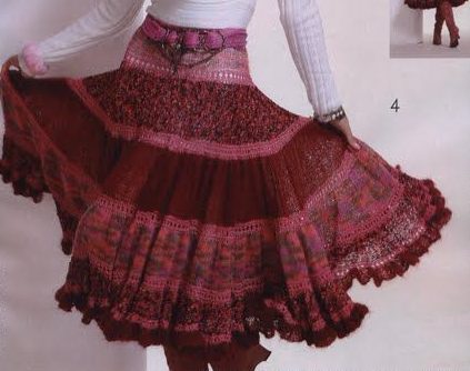 Burgundy mohair skirt