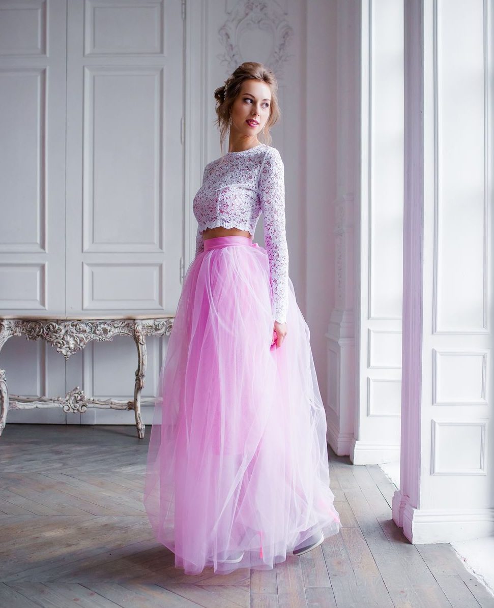 Pink tulle tutu skirt