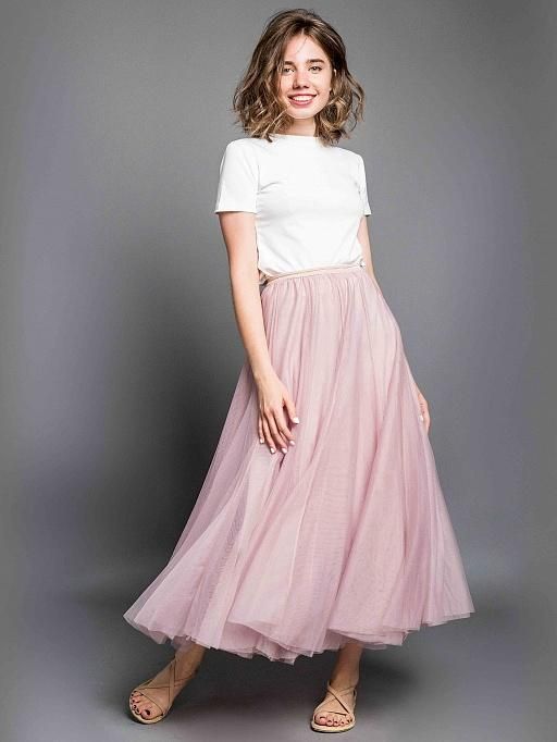 Long pink skirt