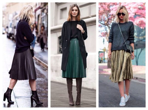 pleated with different shoes