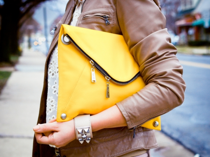 yellow envelope bag