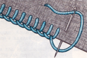 Surfiler le bord du tissu avec du fil