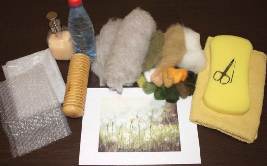 materials for wet felting from wool