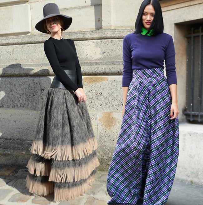 looks with a woolen skirt