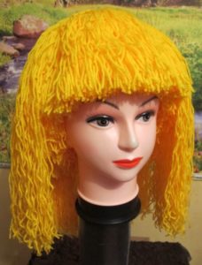 yellow yarn wig