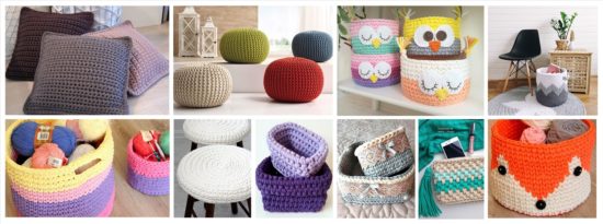 products from knitted yarn for interior