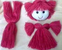 how to make doll hair from yarn