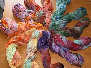 dyed skeins