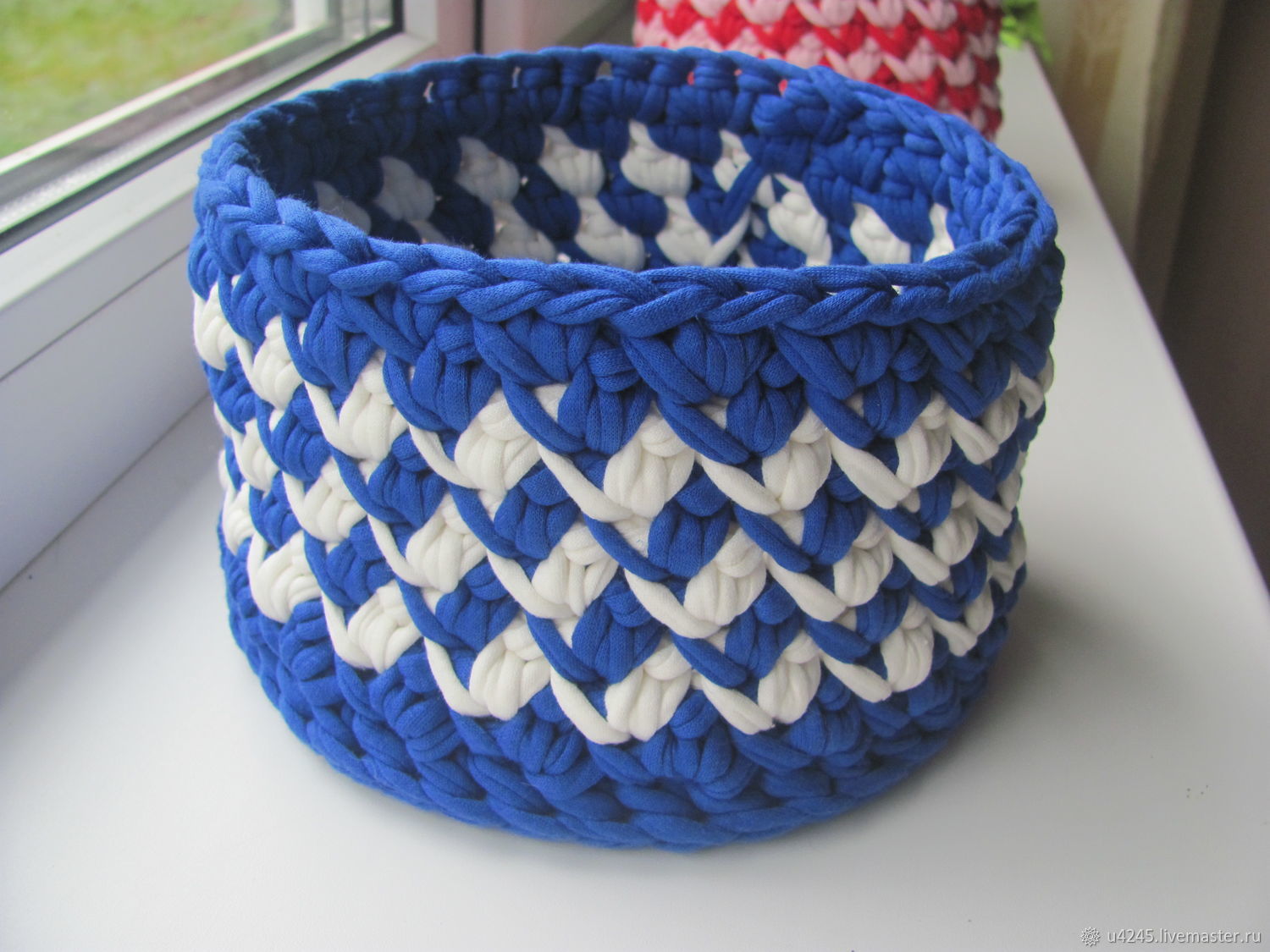 Mand blauw en wit