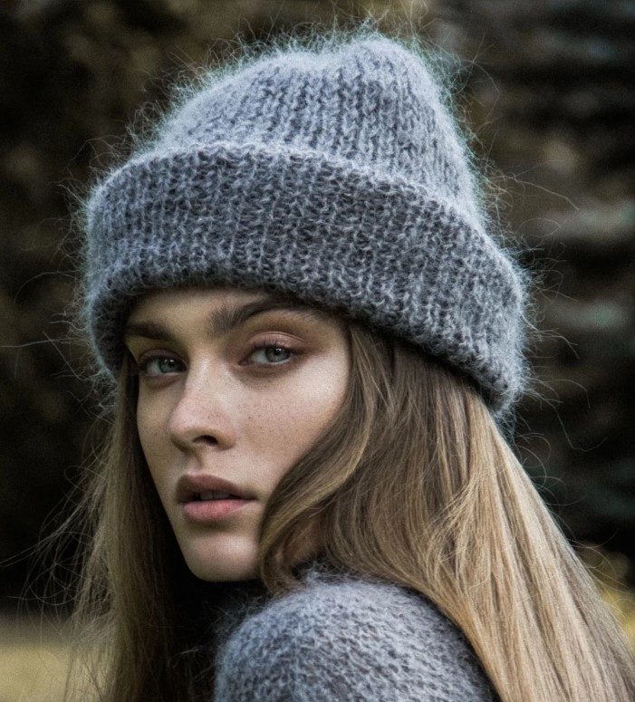 Cappello in mohair grigio