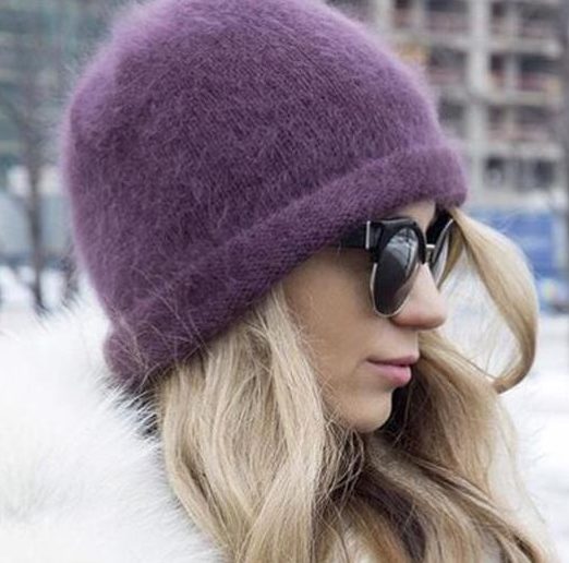 Cappello in mohair viola