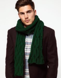 in a green scarf