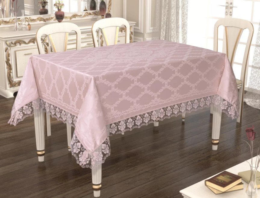 Sew guipure to the tablecloth