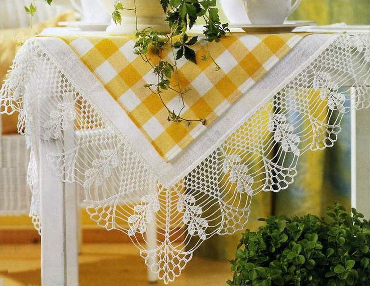 Openwork crochet tablecloth