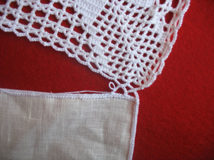 Sew lace crochet binding 2