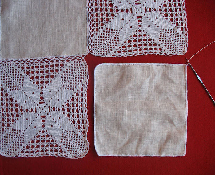 Sew lace crochet binding 4