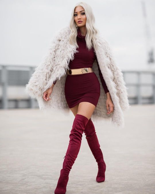 Bottines en daim bordeaux