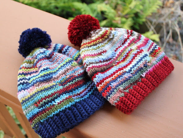 Gorros hechos con restos de hilo