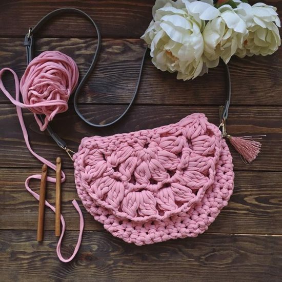 crochet knitted yarn bag