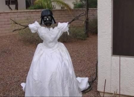 wedding dress scarecrow