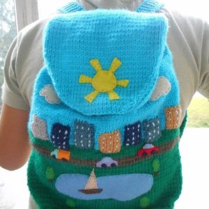 mochila de crochê para menino