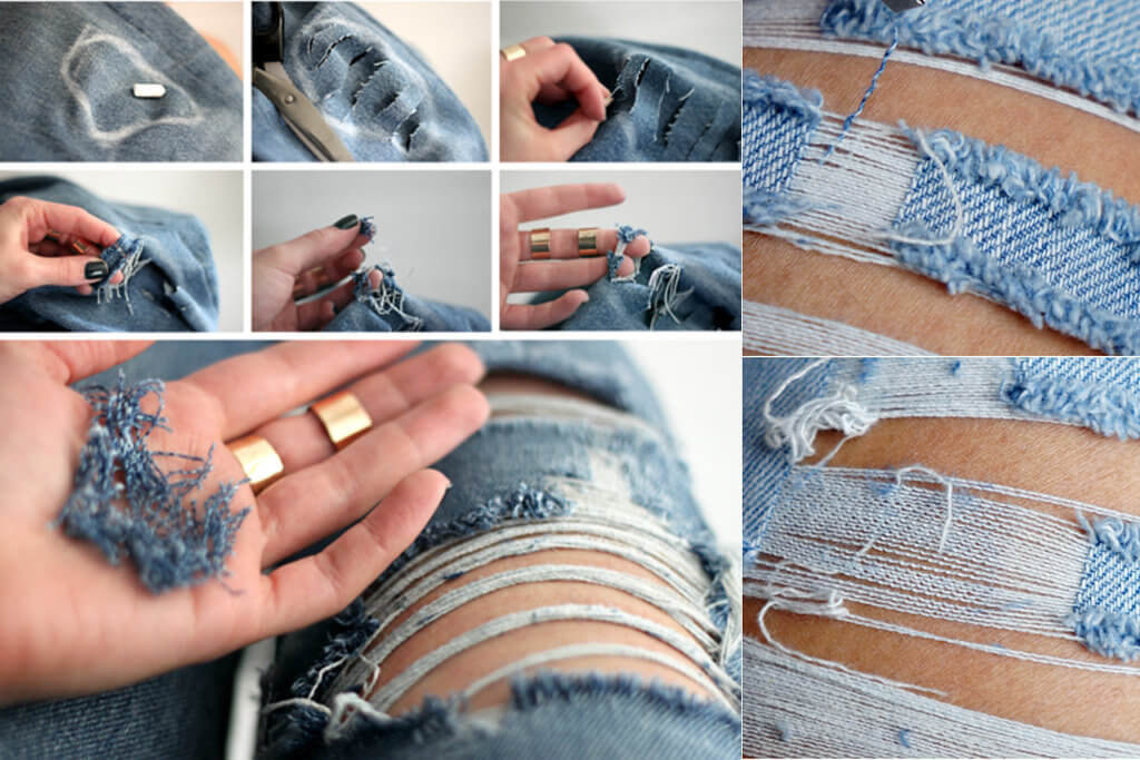 holes in jeans