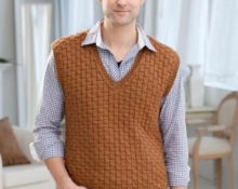 knitted men's vest