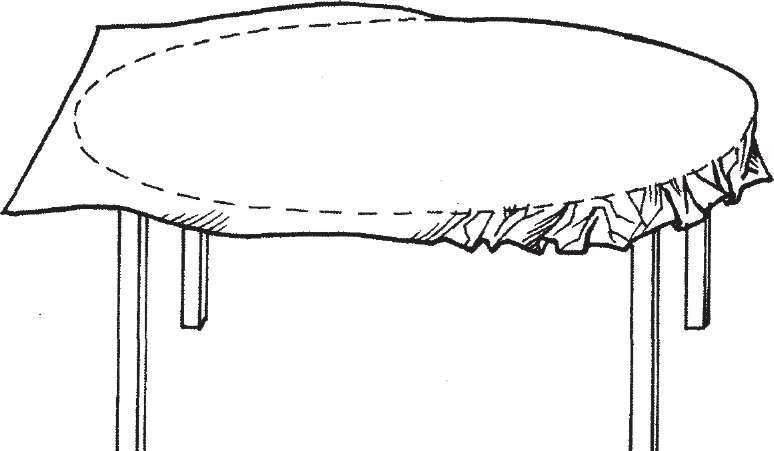 padrão de toalha de mesa oval