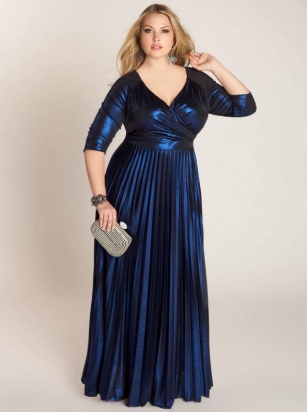 aften plisseret for plus size