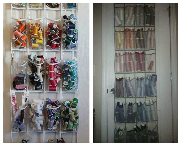 hanging sewing thread organizer