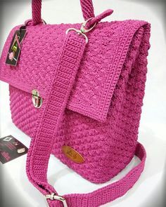 Bolsa de malha rosa